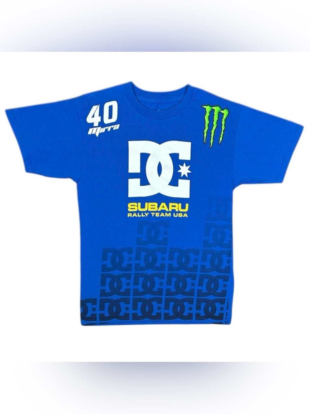 DC Shoes Dave Mirra Monster Energy Graphic T Subaru Rally Team Shirt Blue Small